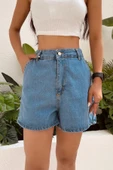 Kadın Regular Denim Mini Şort - 3