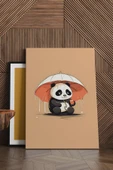 SELMIRA Şemsiyeli Panda Kanvas Tablo - 1