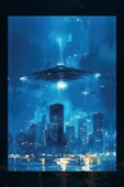 SELMIRA Şehire Ufo İntikali Kanvas Tablo - 2