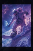 SELMIRA Kayak Yapan Astronot Kanvas Tablo - 2