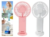 2 ADET MİNİ FAN,TELEFON TUTUCU,PORTATİF EL VANTİLATÖRÜ PEMBE,BEYAZ  9,3x19cm - 1