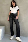 Yüksek Bel Düz Paça Straight Jean - 8578 - 2