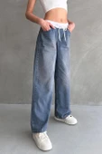Yüksek Bel Bağcık Bel Detay Jean - 7