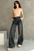 Normal Bel Geniş Paça Wide Leg Jean - 7750 - 3
