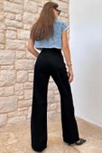 Kadın Dikişsiz Paça Yüksek Bel Jean Pantolon - 5