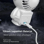 Coofbe Taşınabilir 1500Mah Şarjlı 3kademe Hız Ayarlı Taşınabilir El Vantilatörü Fan Ve Gece Lambası - 5