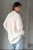 Denim Detaylı Garnili Gömlek - 3