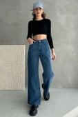 Normal Bel Paça Dikişsiz Wide Leg Jean - 2040 - 4