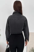 Kadın Crop Taşlı Ceket - 5