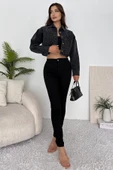 Kadın Crop Taşlı Ceket - 1
