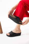 Albishoes Kadın Esnek Rahat Yumuşak Taban Anatomik Hafif Topuk 4 cm Günlük Kadın Ev Dışarı Terlik - 3