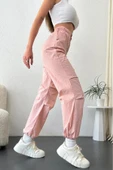 Kadın Bel ve Paça Lastikli Paraşüt Yüksek Bel Jogger Pantolon - 9