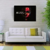 Music Afiş Siyah Kırmızı Tonlarda Kanvas Tablo 50 x 70 - 2