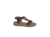 İzlife 383K266 Kadın Kahve Lastikli Taşlı Tokalı Sandalet Ayakkabı thumbnail 1