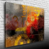 Afiş Sarı ve Kırmızı Tonlarda Kanvas Tablo 50 x 70 - 1