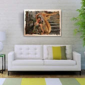 Taş Merdivenlerde Dans Eden Kız Yağlıboya Kanvas Tablo 50 x 70 - 2