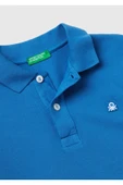 Erkek Çocuk Saks Mavi Logolu Pike Polo T-Shirt - 2