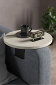 Yan Sehpa Ayarlanabilir Tepsi Dekoratif Modern Tepsi Krem - 1