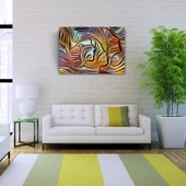 Soyut , Turuncu ve Mavi Tonlar Face Kanvas Tablo 50 x 70 - 2