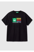 Erkek Çocuk Fıstık Yeşili Benetton Logo Baskılı T-Shirt - 7