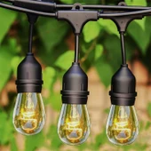 5 Metre 10 Duylu Eklenebilir Sıralı Bahçe, Kafe, Teras, Balkon Armatürü IP64 İç Dış Mekan (Ampulsüz) - 6