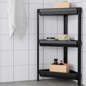 Üçgen 3 Katlı  Raf Ünitesi -  Mutfak - Banyo  Depolama Rafı - Beyaz - 2