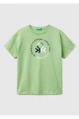 Erkek Çocuk Fıstık Yeşili Benetton Logo Baskılı T-Shirt - 13