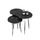 Zigon Sehpa Siyah Tel Ayak Gümüş Bendir 1089 thumbnail 2