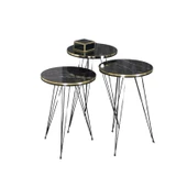 Zigon Sehpa Siyah Tel Ayak Çift Altın Bendir 1049 thumbnail 2