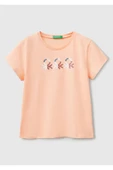Kız Çocuk Siyah Simli Logo Baskılı T-Shirt - 7