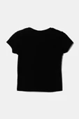 Kız Çocuk Siyah Simli Logo Baskılı T-Shirt - 2