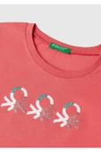 Kız Çocuk Siyah Simli Logo Baskılı T-Shirt - 6