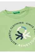 Erkek Çocuk Fıstık Yeşili Benetton Logo Baskılı T-Shirt - 3