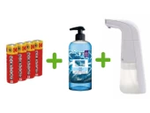 SENSÖRLÜ FOTOSELLİ SIVI SABUNLUK,PİLLER DAHİL 21X10X5CM VE BİR ADET 500 ML SIVI SABUN OKYANUS KOKULU thumbnail 3