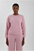 Kadın Önü Logo Baskılı Bisiklet Yaka Sweatshirt - 9