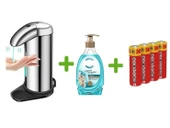 SENSÖRLÜ FOTOSELLİ SIVI SABUNLUK,PİLLER DAHİL 14X10X22CM VE BİR ADET 392 ML SIVI SABUN AQUA VE DENİZ ESİNTİSİ thumbnail 1