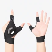 QASUL Işıklı Balıkçı Eldiveni Sağ Ve Sol El İkisi Bir Arada Karanlık Mekanlar Balıkçılık Kamp Motorsiklet - 3