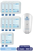 Fomy 900 ml Standart Köpük Sabun Kartuşu 10 Adet + Fomy Dispenser - 1