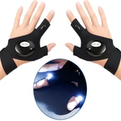 QASUL Işıklı Balıkçı Eldiveni Sağ Ve Sol El İkisi Bir Arada Karanlık Mekanlar Balıkçılık Kamp Motorsiklet - 1