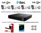 Ttec 2mp Dahili Sesli Ve Gece Renkli 4 Kameralı 1TB Disk Tak Çalıştır Hazır IP Kamera Seti thumbnail 1