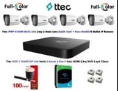 Ttec 2mp Dahili Sesli Ve Gece Renkli 4 Kameralı 4TB Disk Tak Çalıştır Hazır IP Kamera Seti - 1