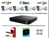 Ttec 2mp Dahili Sesli Ve Gece Renkli 4 Kameralı 2TB Disk Tak Çalıştır Hazır IP Kamera Seti - 1
