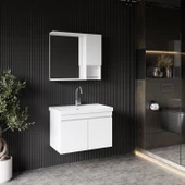 Karen Banyo Deniz Banyo Dolabı Seti, 80 Cm Beyaz, Lavabo Dahil, Lavabolu - 2