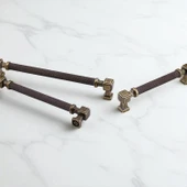 Grip Desenli Antik Sarı Metal Kulp 160 mm Mobilya Çekmece Mutfak Dolabı Dolap Modern Kapak Kulpları thumbnail 7