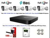 Ttec 2mp Dahili Sesli Ve Gece Renkli 4 Kameralı 500GB Disk Tak Çalıştır Hazır IP Kamera Seti thumbnail 1