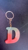 Rengarenk D Harf Şekilli Gold Aksesuarlı Anahtarlık Epoksi El Yapımı Hediyelik thumbnail 8