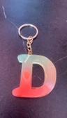 Rengarenk D Harf Şekilli Gold Aksesuarlı Anahtarlık Epoksi El Yapımı Hediyelik thumbnail 4