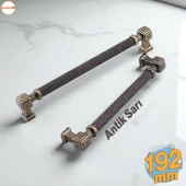 Grip Desenli Antik Sarı Metal Kulp 192 mm Mobilya Çekmece Mutfak Dolabı Dolap Modern Kapak Kulpları thumbnail 1