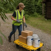 DEWALT DWT710 200Kg Profesyonel Katlanabilir Dört Tekerlekli Yük ve Paket Taşıma Arabası thumbnail 5