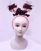 Happy Birthday Yazılı Püsküllü Neon Kırmızı Renk Doğum Günü Tacı 22x19 cm - 1